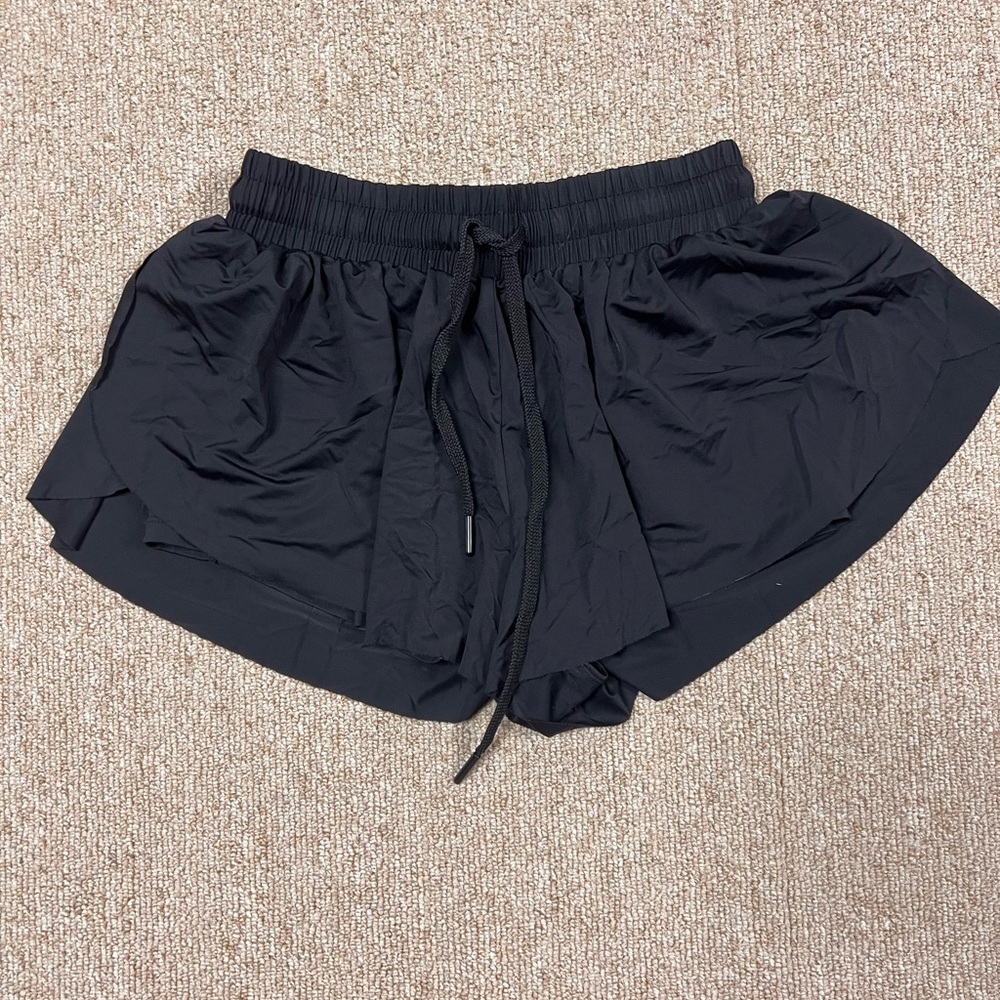 Girl's Skorts Size S Black Drawstring Athletic Shorts Spandex blend